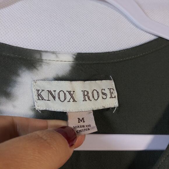 Knox Rose Green Tie Dye Embroidered Boho Over Sized Top Size M - Picture 5 of 7